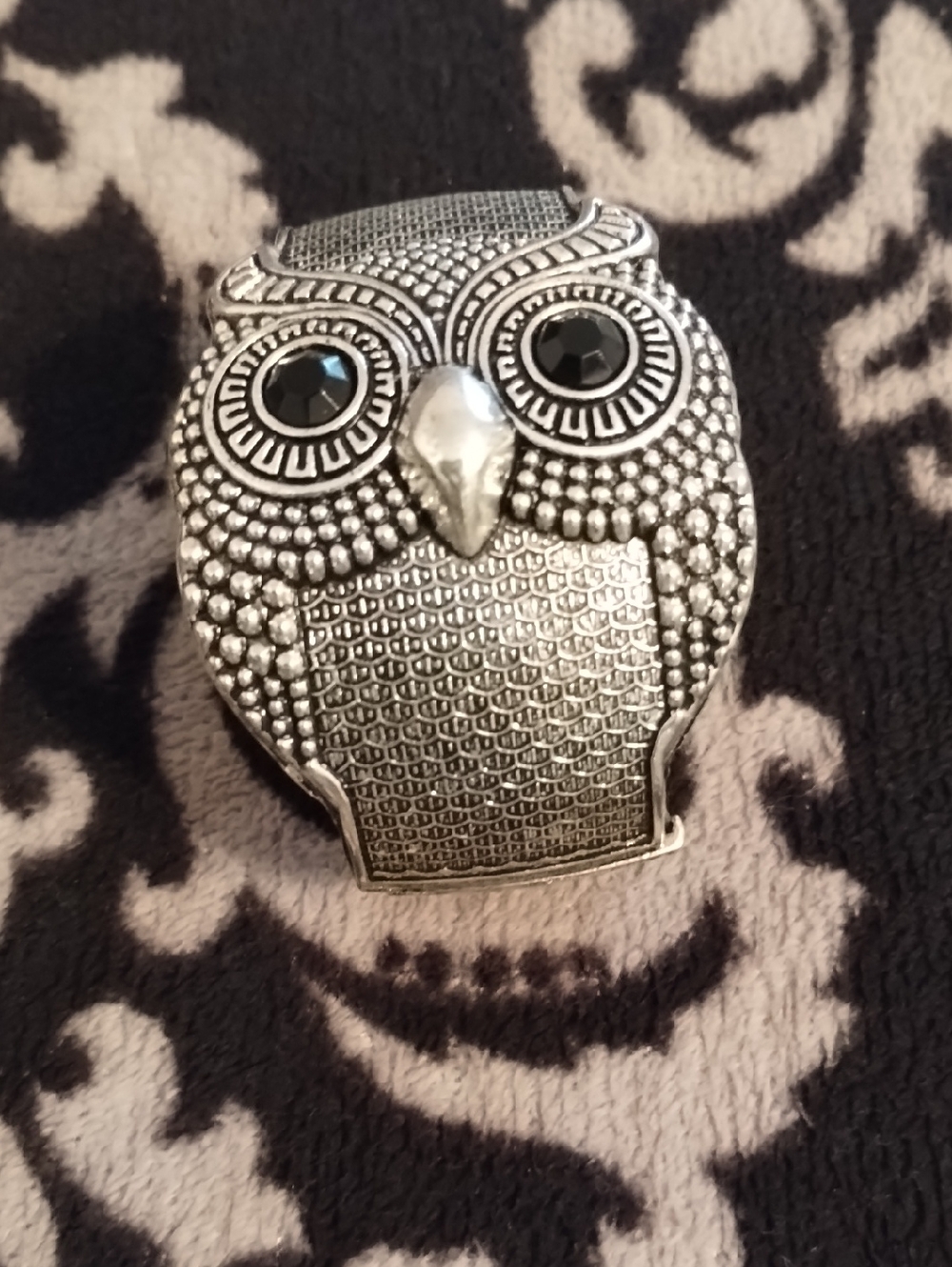 Silver Owl Statement Bracelet - Silver Tone
